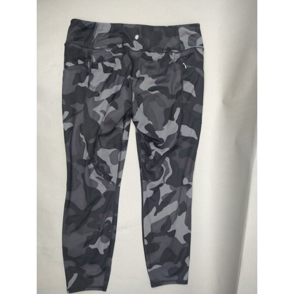 Athleta Women's Capri Gray/Black Camo Leggings Crop Pockets | Size XL - Picture 8 of 10